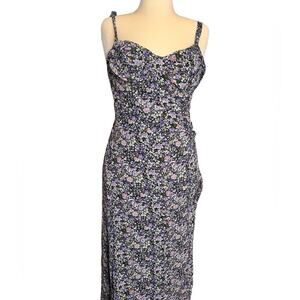 NWT Astr the Label Milkmaid Tie-Strap Floral Midi Dress